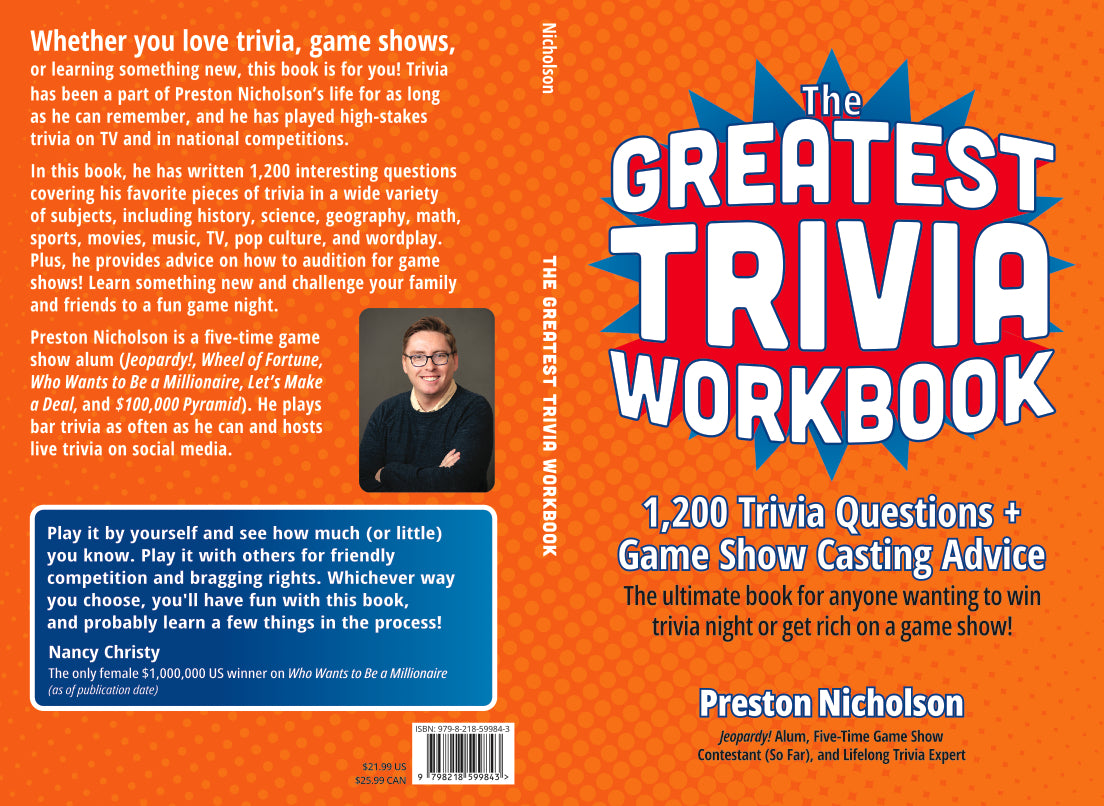 The Greatest Trivia Workbook - signed "Dear Celeste" (see description)
